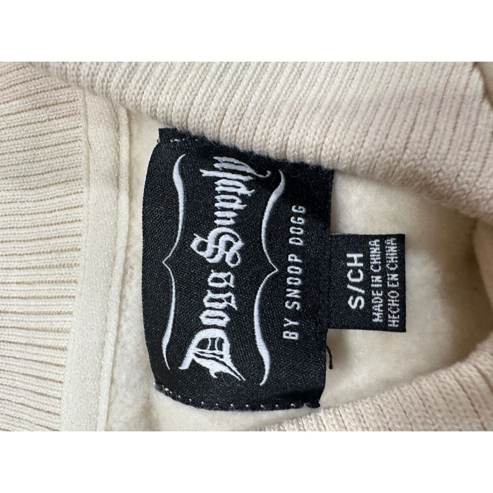 Dog Supply By Snoop Dogg Mens DS Varsity Jacket S Natural Beige Cotton Polyester - Picture 4 of 11
